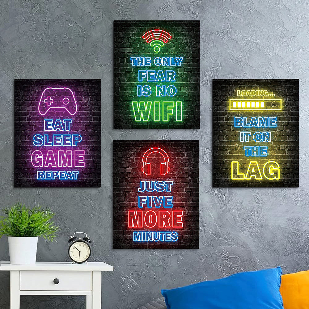 Esports Gaming Bar - Cyberpunk Neon Wall Art - Retro