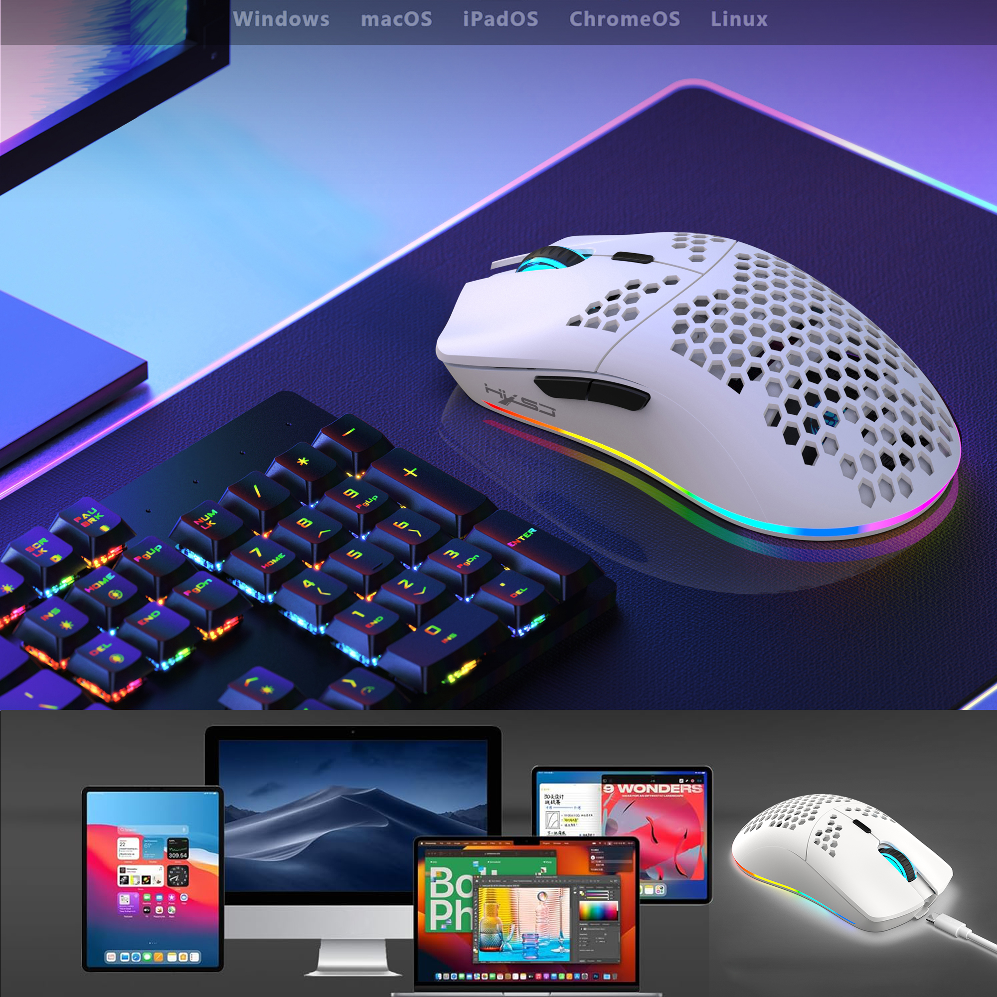 HXSJ T66 3-mode 10000DPI gamin - огляд і ціна Esports Gaming Mouse