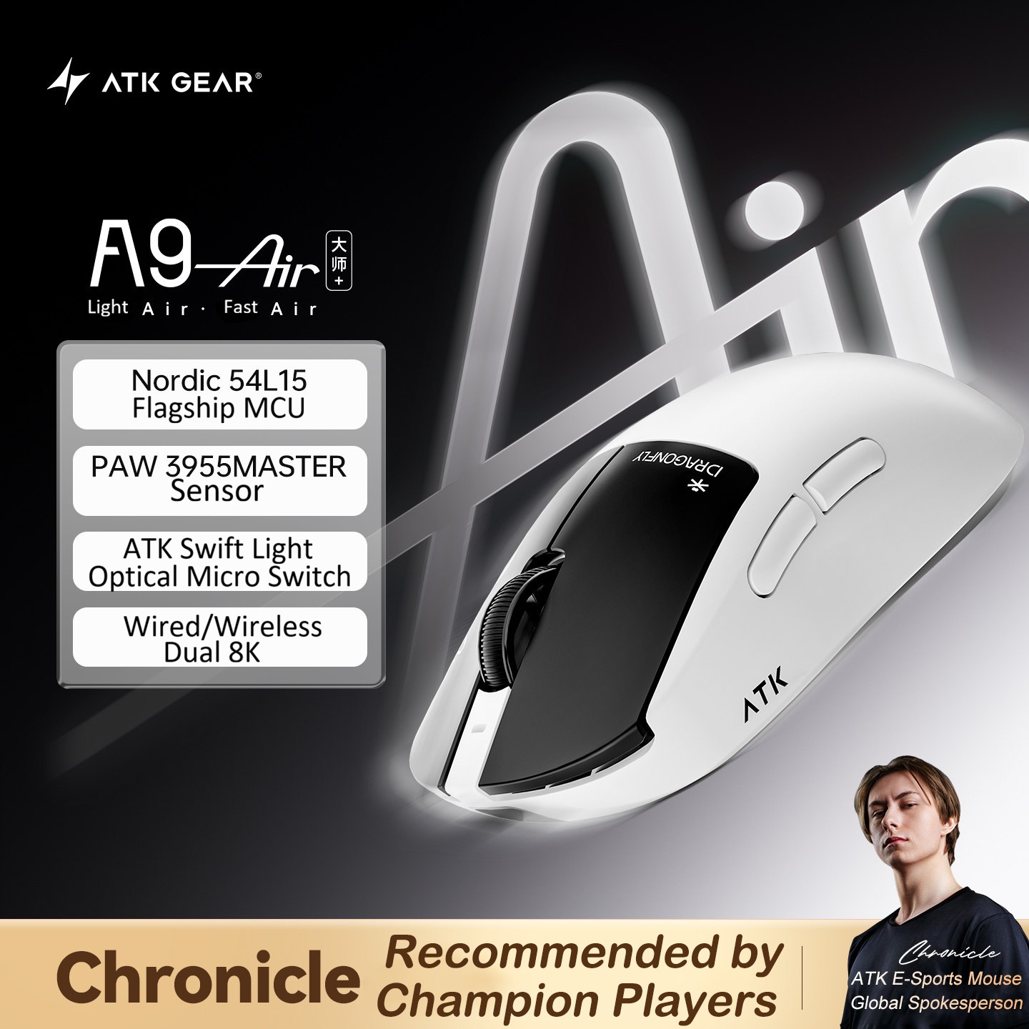 ATK Dragonfly A9 AIR Ultimate  - огляд і ціна Ultimate Esports Gaming