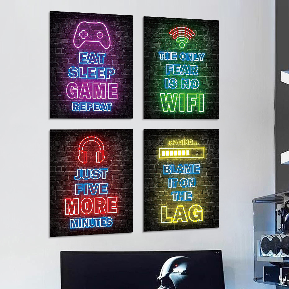 Cyberpunk Neon Wall Art - Retr - огляд і ціна Esports Gaming Bar